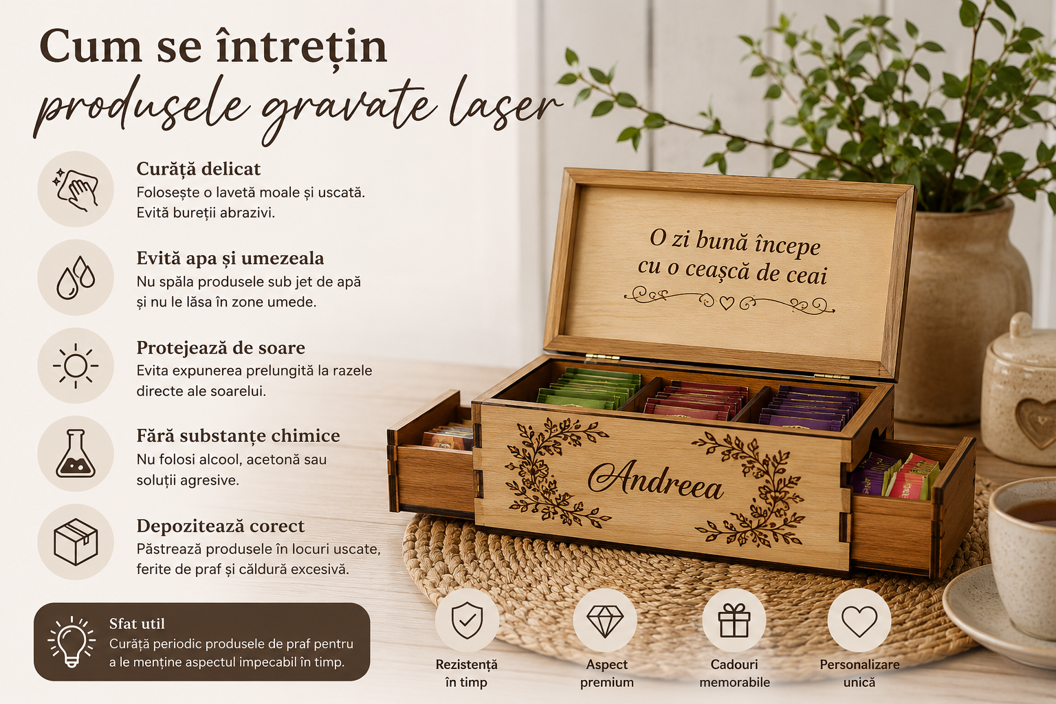 Cum se întrețin produsele gravate laser – ghid complet pentru o durată de viață cât mai lungă