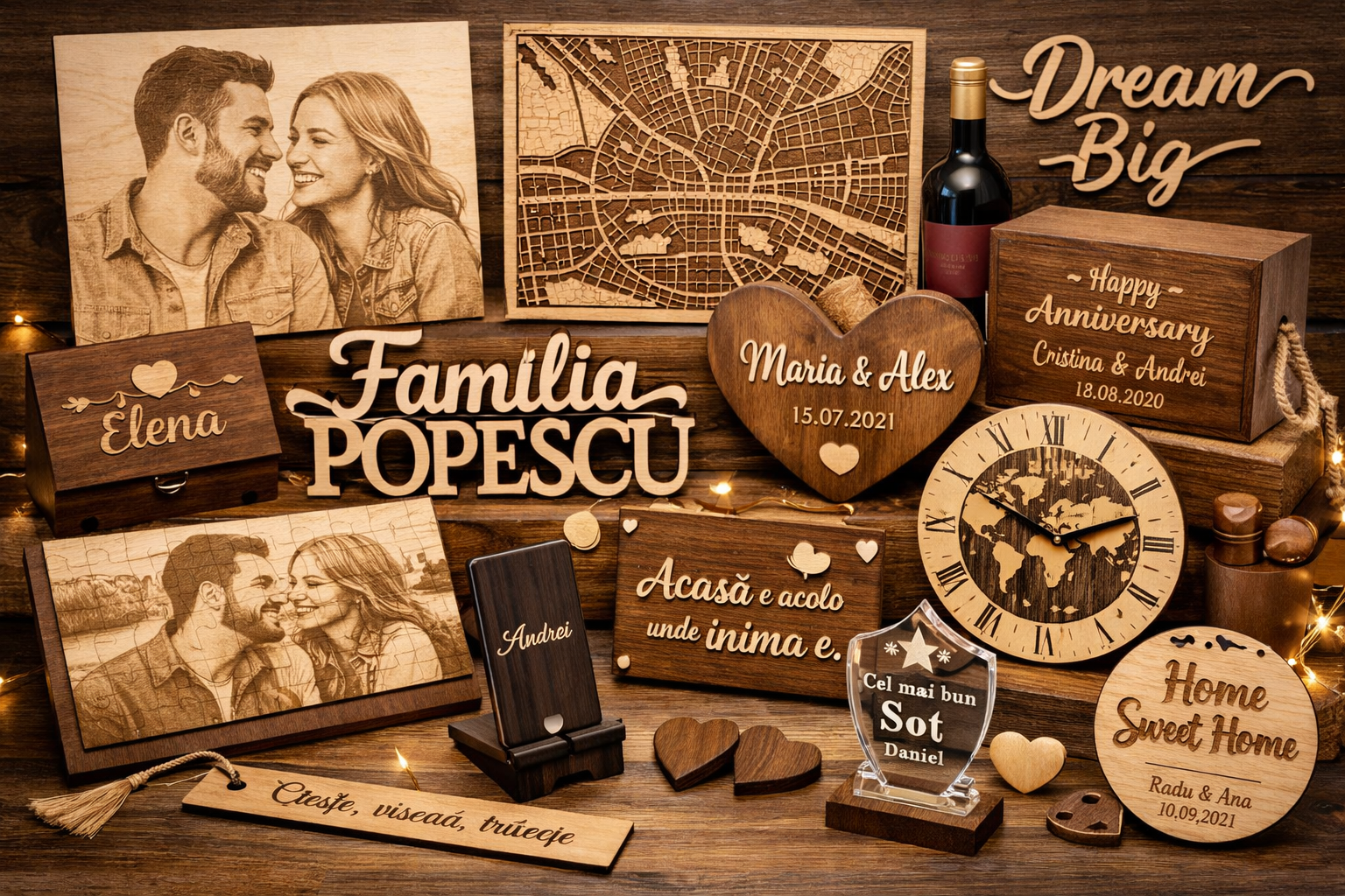 15 idei de cadouri personalizate tăiate și gravate laser care impresionează pe oricine