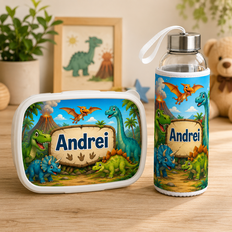Set Lunchbox și Bidon de Apă Personalizat pentru Copii