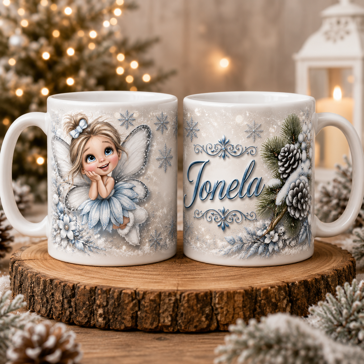 Cană personalizată de Crăciun cu nume – Zână de iarnă