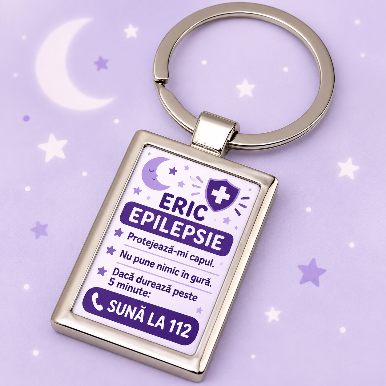 Breloc personalizat pentru copii cu epilepsie – date medicale de urgență