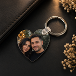 Breloc Inimă Personalizat cu Poză – MDF Alb, Personalizabil