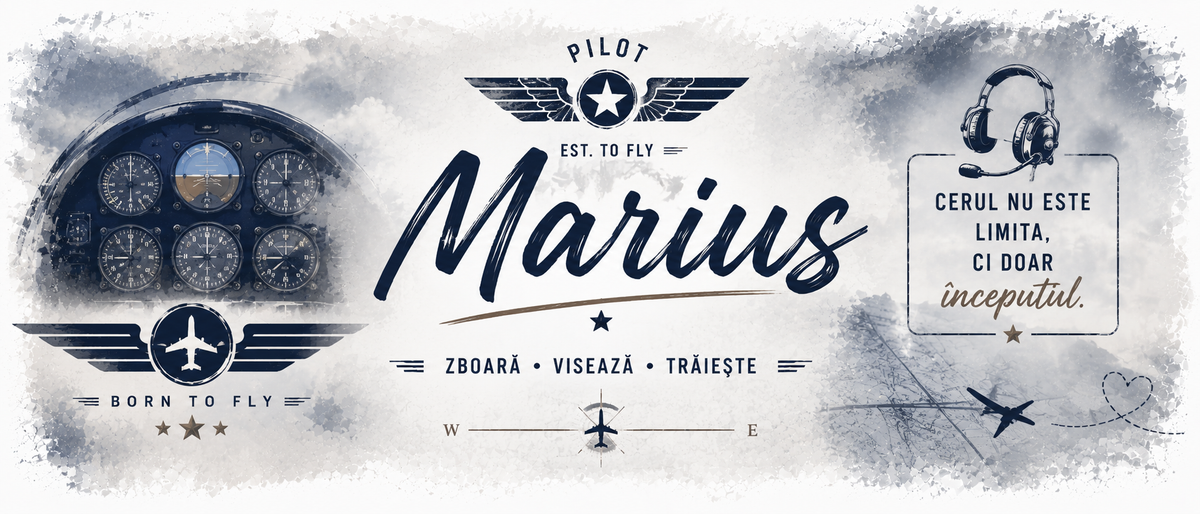 Cană personalizată Pilot cu nume, 330 ml – Cadou pasionat de aviație