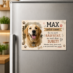 Magnet de frigider personalizat cu animalul de companie – poză, nume și mesaj amuzant