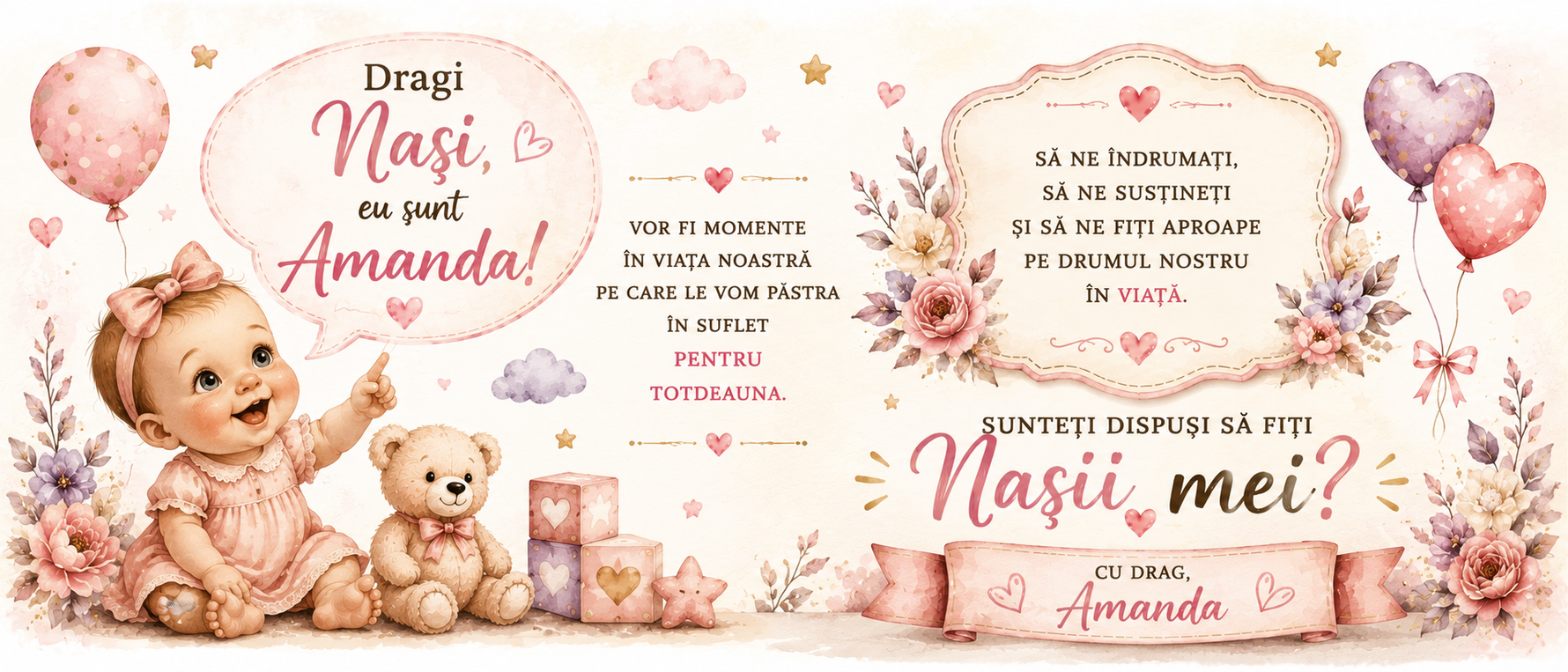 Cană Personalizată pentru Cererea Nașilor de Botez – Fetiță 💖