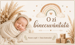 Mărturie de botez personalizată – Magnet de frigider 9 × 5,5 cm cu fotografie și nume