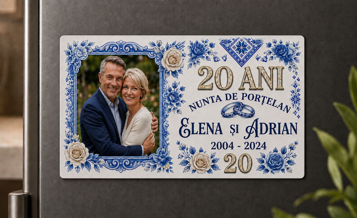 Set Nunta de Porțelan personalizat – 20 ani de căsătorie