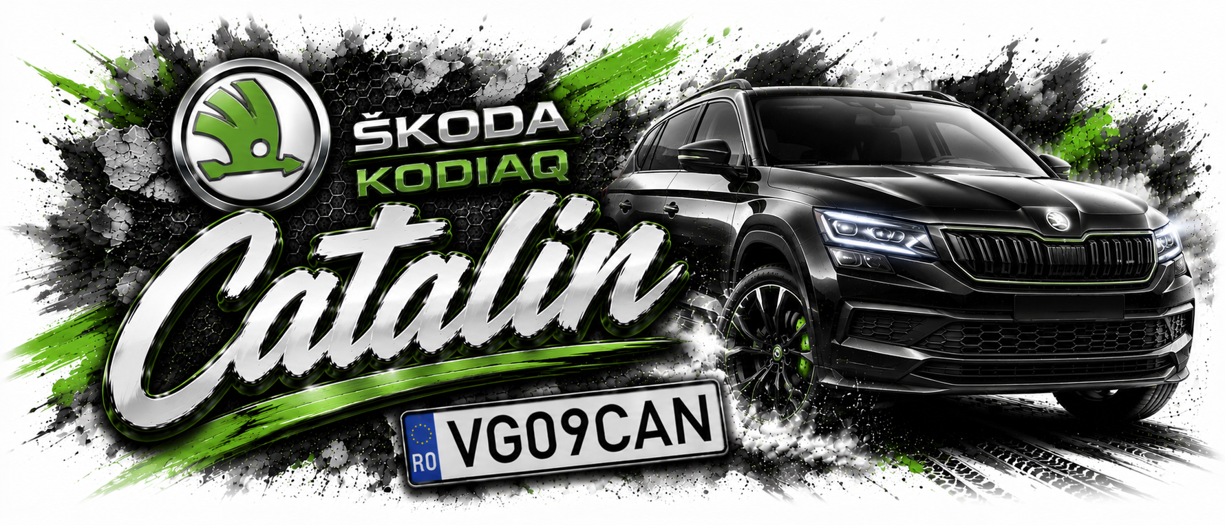 Cană personalizată Škoda cu Nume și Număr de Înmatriculare – Cadou Unic pentru Pasionații SUV-urilor Škoda
