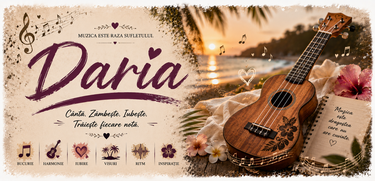 Cană Personalizată cu Ukulele și Nume – Cadou Muzical, 330 ml