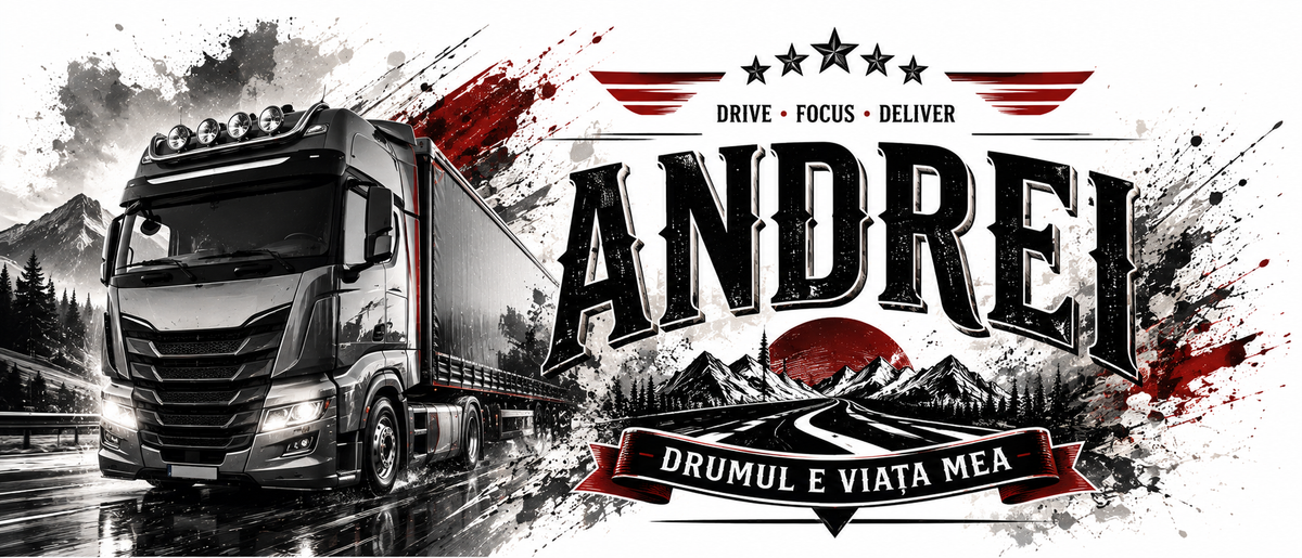 Cană personalizată pentru șofer de TIR cu nume – „Drumul e viața mea”, 330 ml