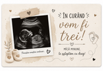 Magnet personalizat cu ecografie – „În curând vom fi trei!”
