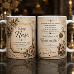 Cană Personalizată „Cerere de Nași” în Stil Vintage – O Invitație Elegantă pentru Cei Mai Dragi 🤎