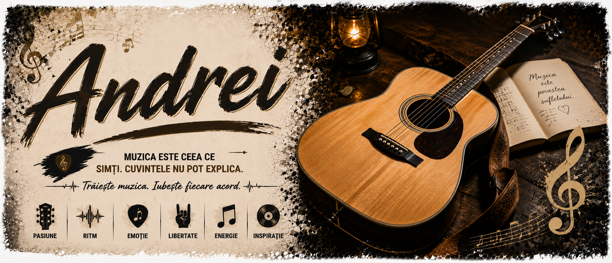 Cană Personalizată cu Chitară Acustică și Nume – Cadou Chitarist, 330 ml