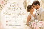 Magnet Save the Date personalizat cu poză – Invitație magnetică nuntă 9,5 × 6,5 cm