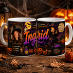 Cană personalizată Halloween cu poză și nume – cadou haios și original