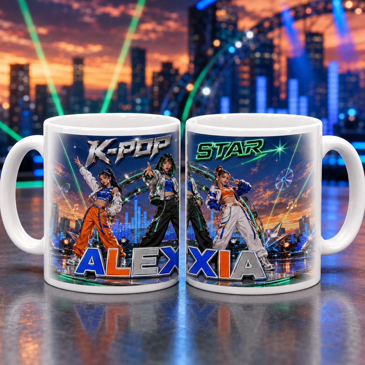 Cană personalizată K-Pop cu nume – K-Pop Star, 330 ml