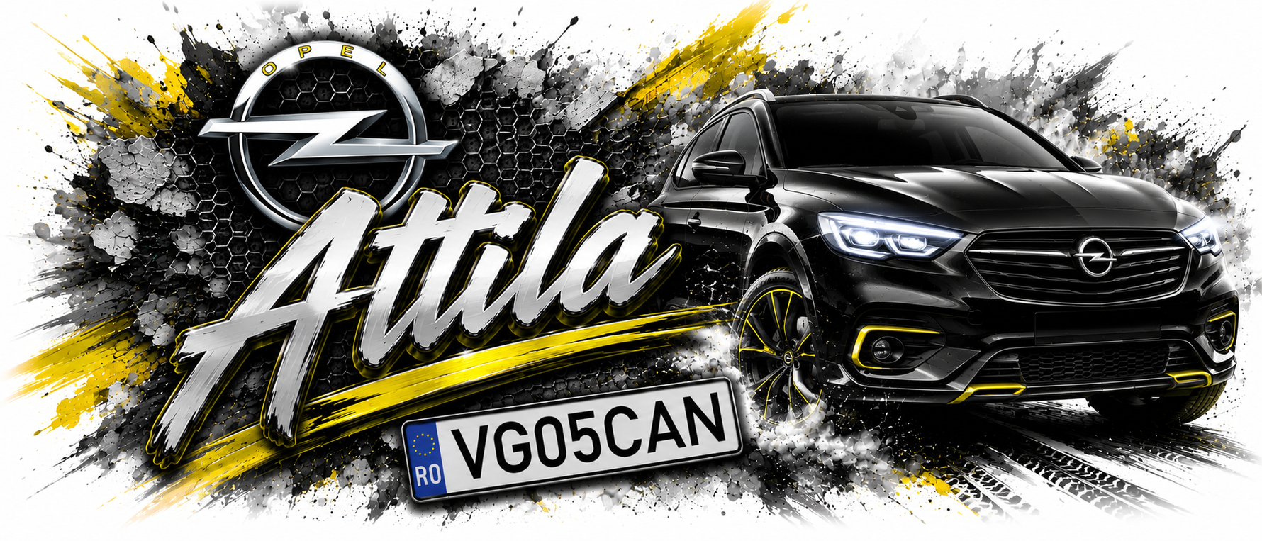 Cană personalizată Opel cu nume și număr de înmatriculare – Cadou auto pentru pasionații Opel