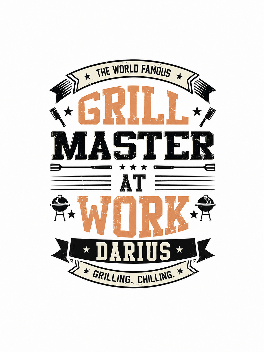 Șorț personalizat „Grill Master at Work” – cu nume personalizabil