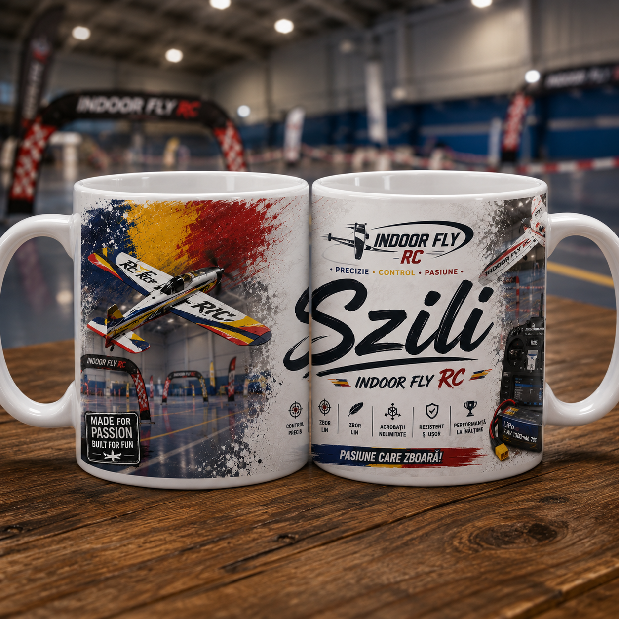 Cană Personalizată Aeromodelism Indoor Fly RC cu Nume – Cadou Pilot Aeromodele, 330 ml