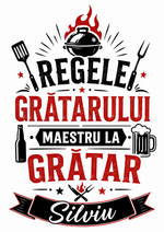 Șorț personalizat „Regele Grătarului” – cu nume personalizabil