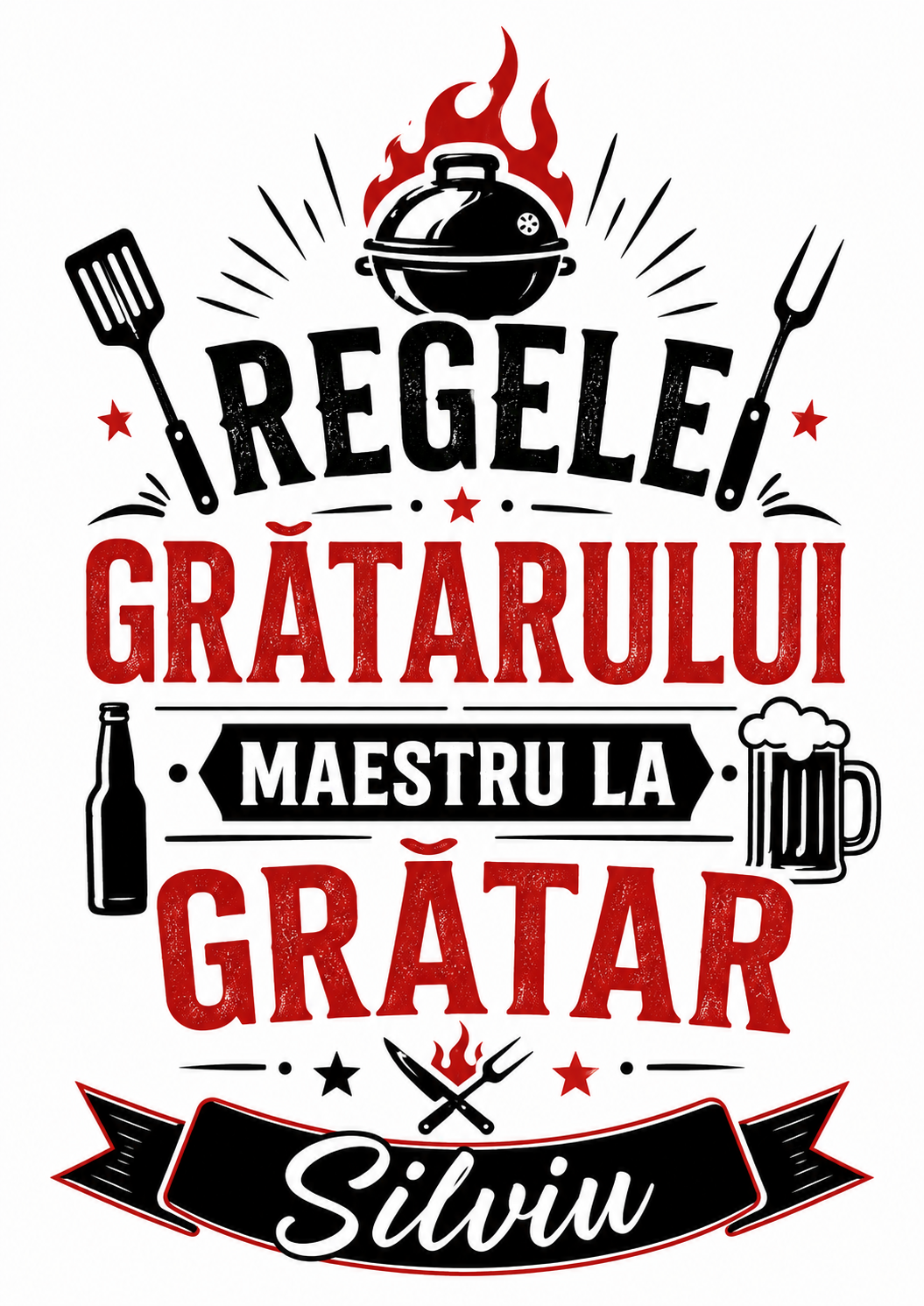 Șorț personalizat „Regele Grătarului” – cu nume personalizabil