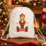 Sac sport personalizat pentru copii – Spărgătorul de Nuci de Crăciun cu nume | Canvas 43 × 34 cm