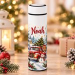 Termos Personalizat 500 ml cu Infuzor de Ceai și Nume – Camionetă de Crăciun