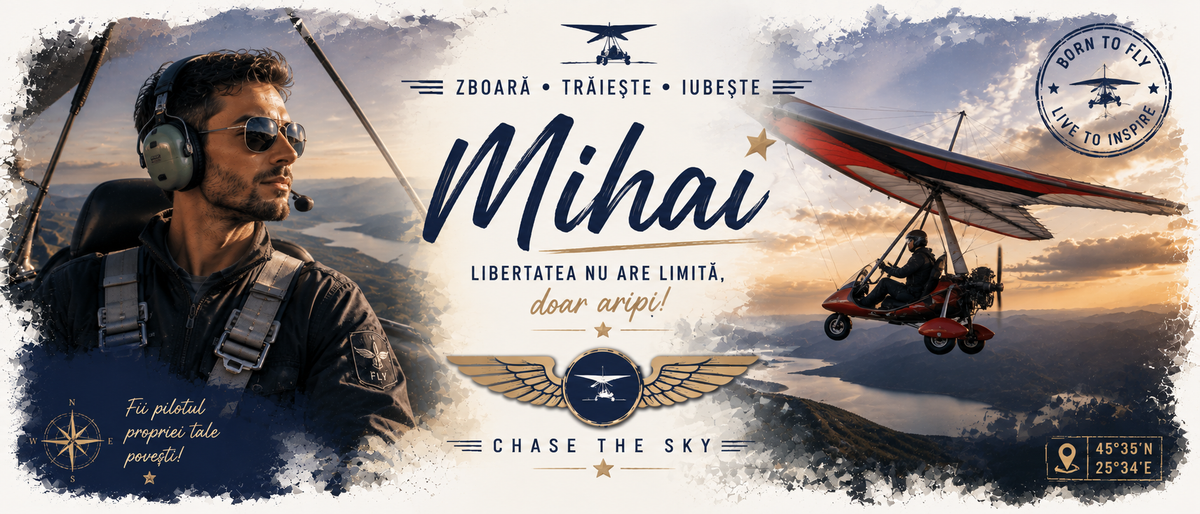 Cană personalizată Pilot Motodeltă cu fotografie și nume, 330 ml