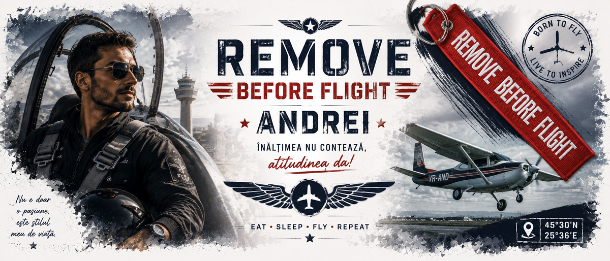Cană personalizată Pilot Remove Before Flight cu fotografie și nume, 330 ml
