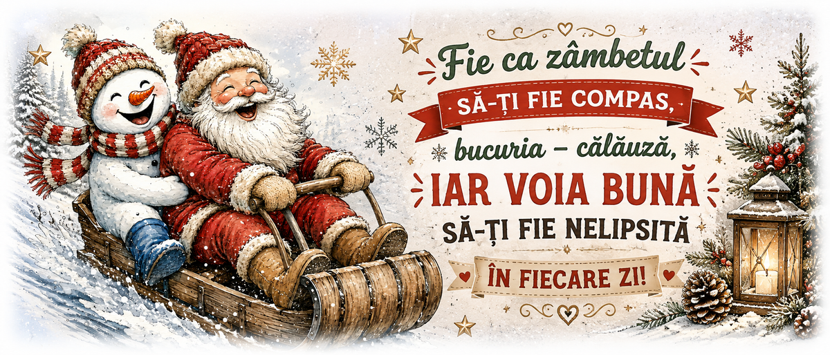 Cană de Crăciun cu Moș Crăciun și om de zăpadă – Cadou cu mesaj inspirațional 🎄🎅
