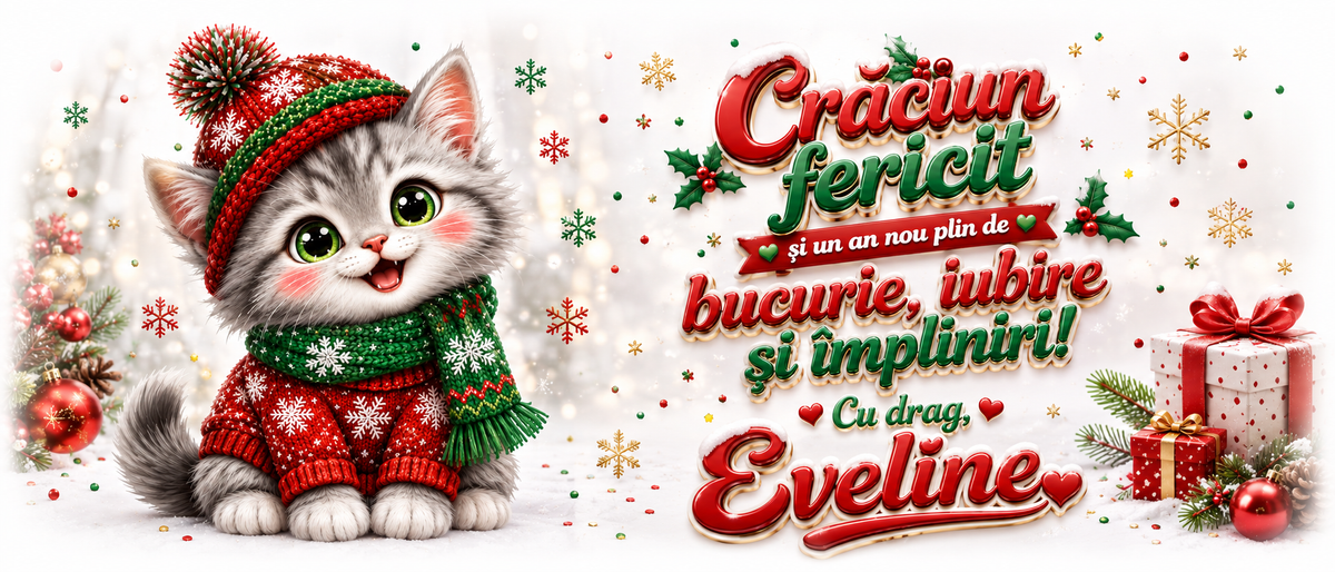 Cană personalizată de Crăciun cu nume – Pisicuță festivă și mesaj de sărbători 🎄🐱