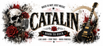 Cană Personalizată Rock cu Nume, Chitară și Craniu – 330 ml