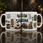 Cană personalizată Camping cu nume – „Campingul nu este un moft, este un mod de viață!”