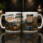 Cană personalizată Camping cu nume – „La camping berea este izotonică!”