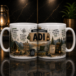 Cană personalizată Camping cu nume – Design premium pentru iubitorii de aventură în natură