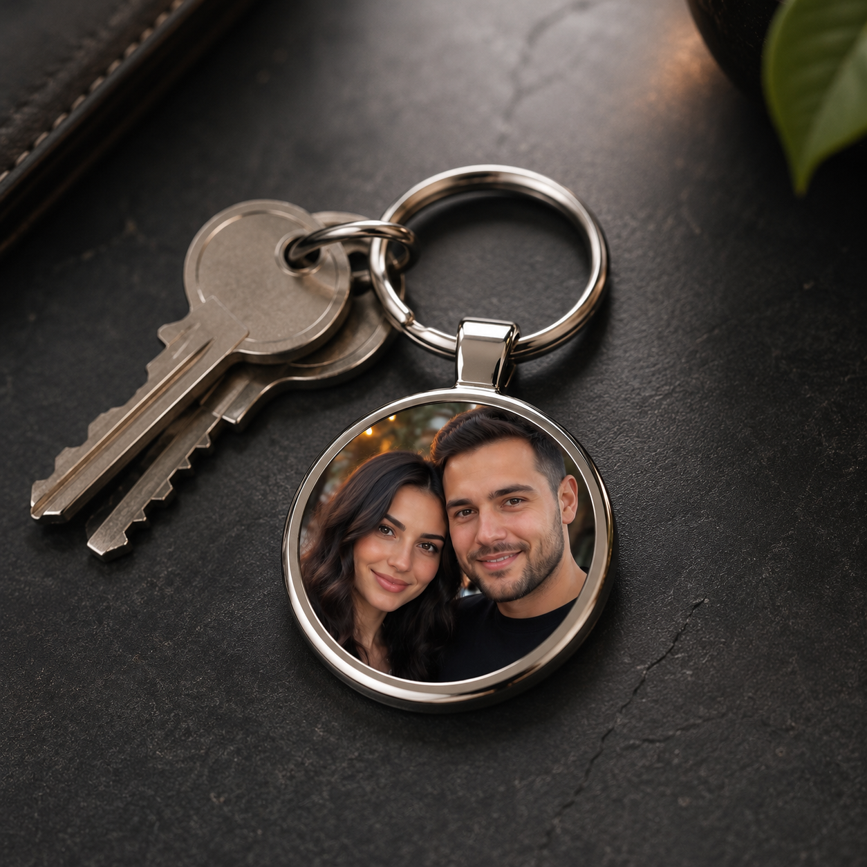 Breloc Rotund Personalizat cu Poză – Oțel Inoxidabil, 3 cm