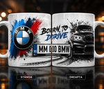 Cană personalizată BMW cu număr de înmatriculare