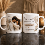 Cană Personalizată Boho cu Poză și Mesaj – Un Cadou Romantic Creat Special pentru Voi