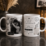 Cană Personalizată Vintage cu Poză și Mesaj – O Amintire de Neuitat pentru Persoana Iubită 🖤