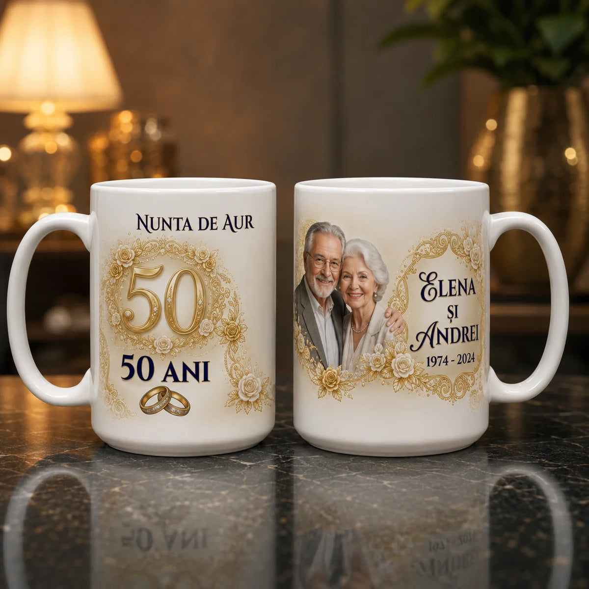Set Nunta de Aur personalizat – 50 ani de căsătorie