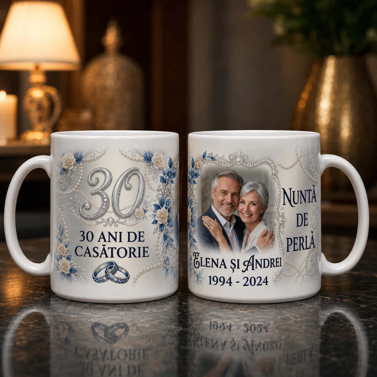 Set Nunta de Perlă personalizat – 30 ani de căsătorie