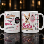 Cană personalizată cu nume – Chihuahua | Cadou personalizat pentru iubitorii de câini