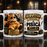 Cană personalizată „Servitor oficial de pisică” – cu nume personalizabil