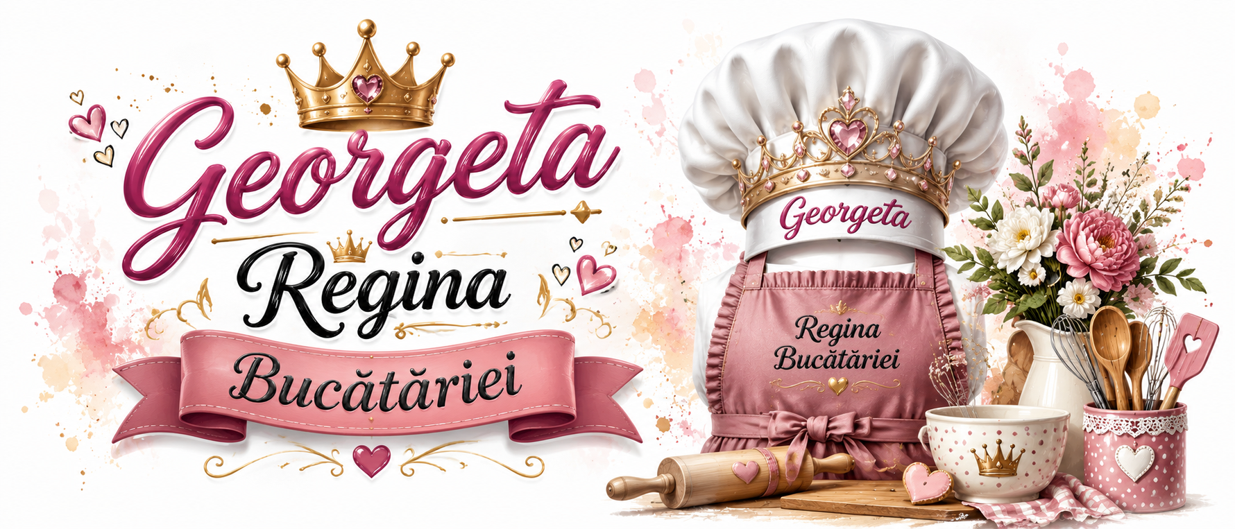 Cană personalizată „Regina Bucătăriei” cu nume – Cadou elegant pentru pasionații de gătit
