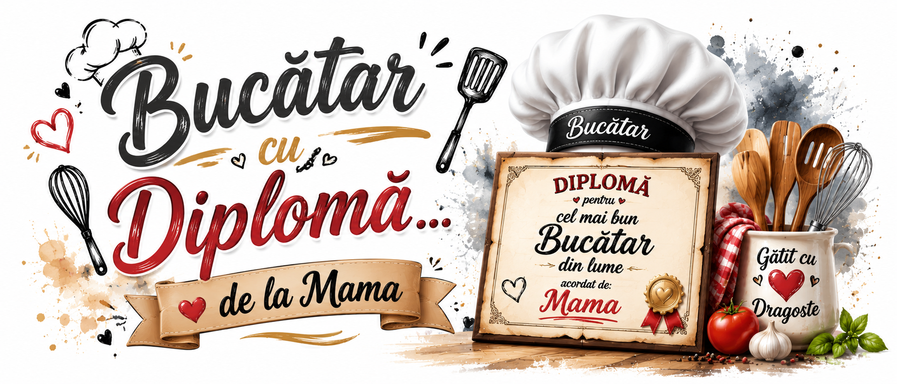 Cană personalizată „Bucătar cu Diplomă” – Cadou special pentru bucătari și pasionații de gătit