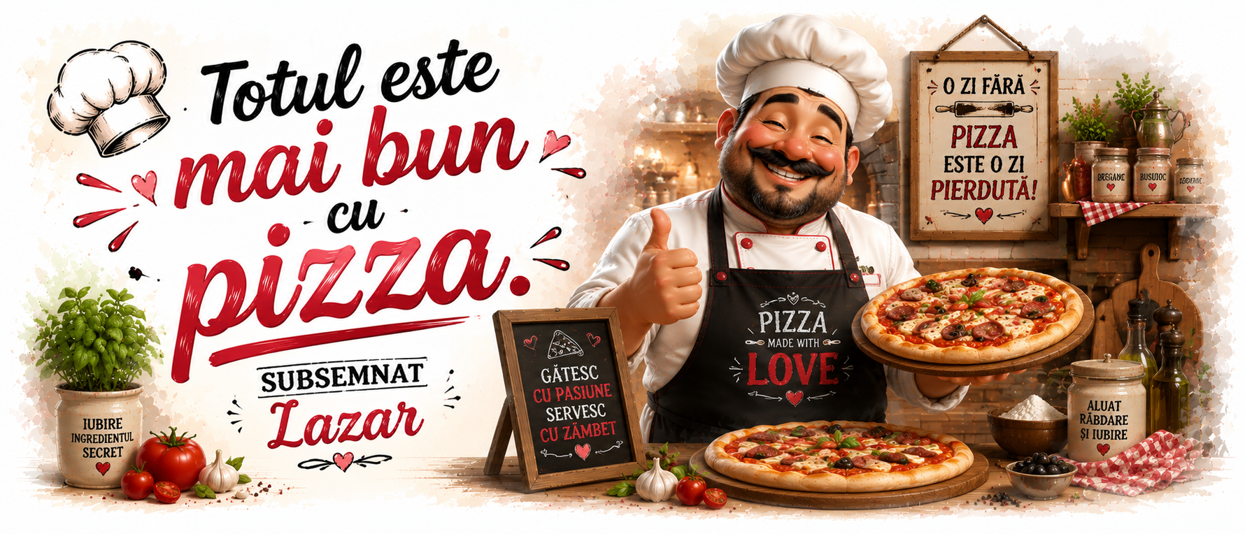 Cană personalizată „Totul este mai bun cu pizza” – Cadou personalizat pentru iubitorii de pizza
