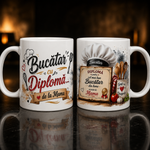 Cană personalizată „Bucătar cu Diplomă” – Cadou special pentru bucătari și pasionații de gătit