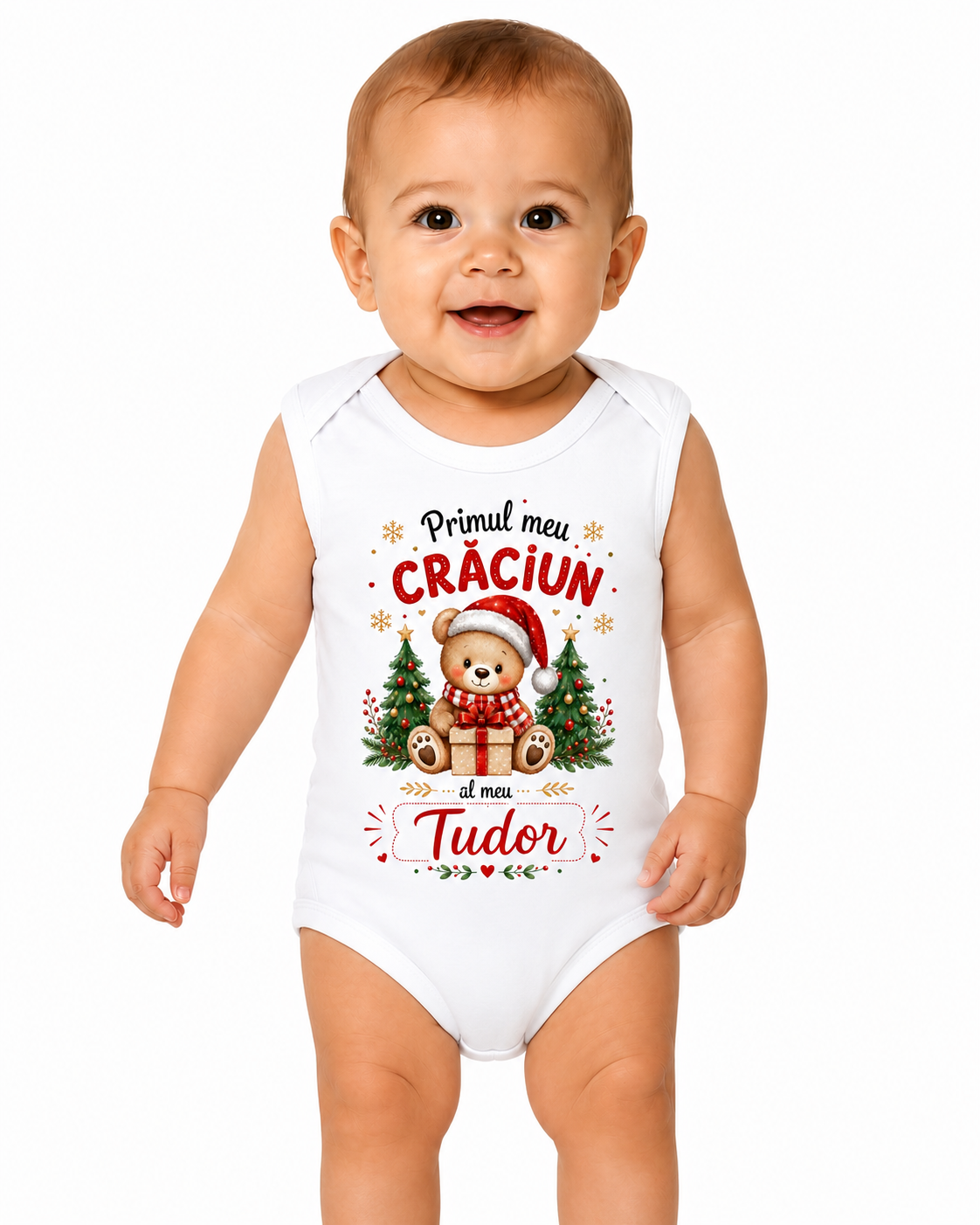 Body Bebeluș Personalizat „Primul meu Crăciun” cu Nume