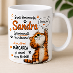 Cană personalizată cu nume – Pisicuță adorabilă | Cadou amuzant pentru iubitorii de pisici – 330 ml