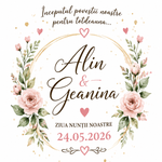 Cană personalizată pentru nuntă cu nume și data căsătoriei – 330 ml